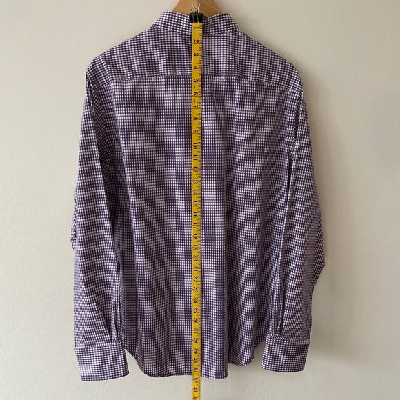 Robert Graham Sport Shirt - Purple/White Check - Large Classic Fit - Picture 3 of 6